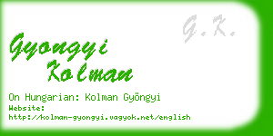 gyongyi kolman business card