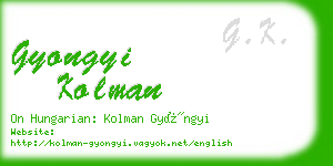 gyongyi kolman business card